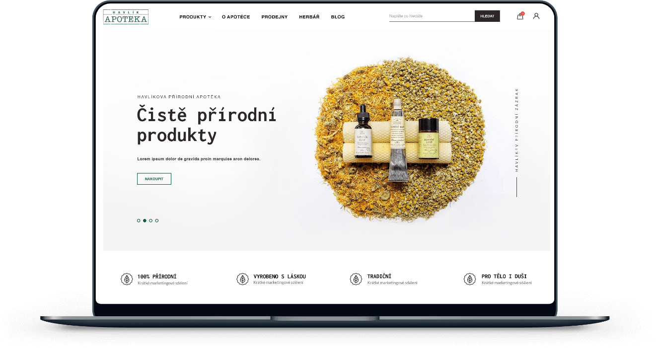 Prémiová webová a mobilní aplikace pro e-shop Havlíkova Apotéka