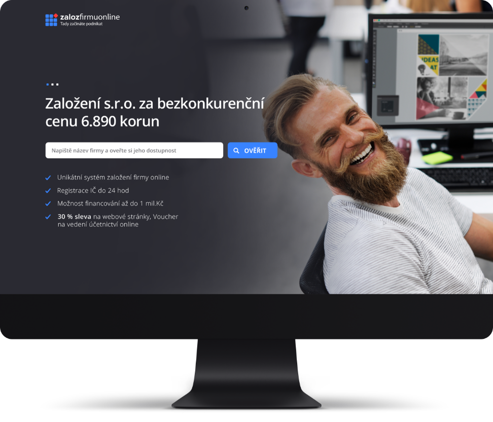 Tvorba webu a kompletní brand identity pro startup Zalozfirmuonline.cz
